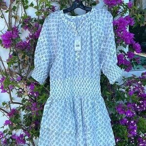 Rails White and Blue Floral Dress